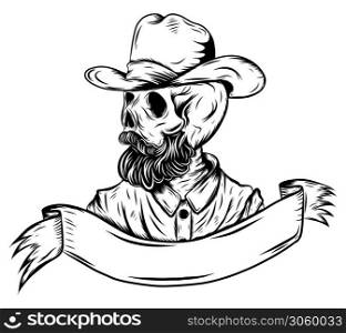 Skull in the cowboy hat