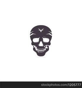 Skull logo design template. Skull in vintage style.
