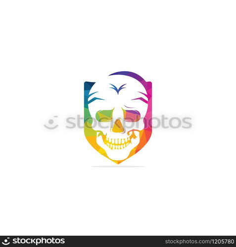 Skull logo design template. Skull in vintage style.