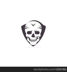 Skull logo design template. Skull in vintage style.