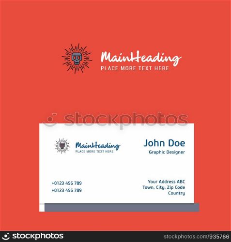 Skull logo Design with business card template. Elegant corporate identity. - Vector