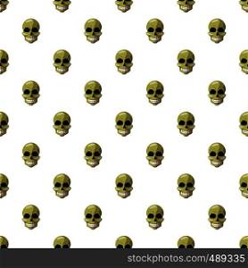 Skull pattern seamless repeat in cartoon style vector illustration. Skull pattern seamless