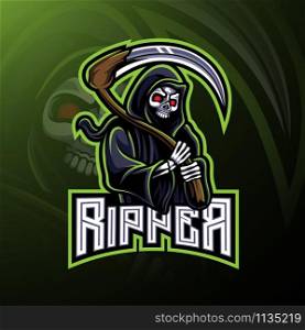 Skull reaper logo mascot design