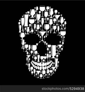 Skull Sign Vector on Dark Background Illustration EPS10. Skull Sign Vector Illustration