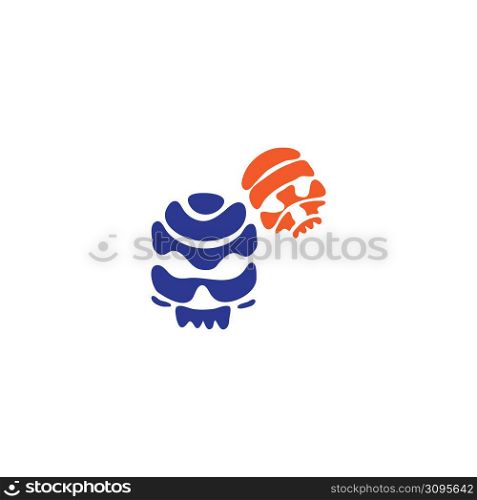 Skull simple logo design