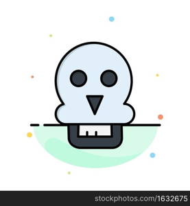 Skull, Skull Death, Medical, Man Abstract Flat Color Icon Template