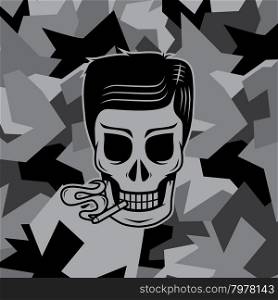 skull. smoker skull template theme vector art illustration