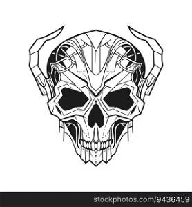 Skull tattoo on white background