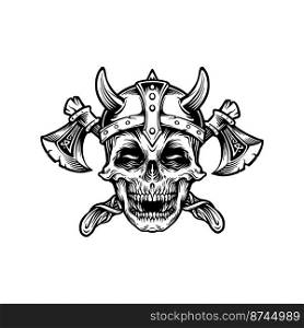 Skull vintage Military with axe Silhouette vector illustrations for your work logo, merchandise t-shirt, stickers and label designs, poster, greeting cards advertising business company or brands
