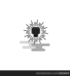 Skull Web Icon. Flat Line Filled Gray Icon Vector