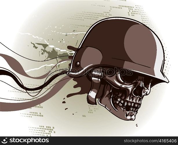 skull with abstract background vector illustration