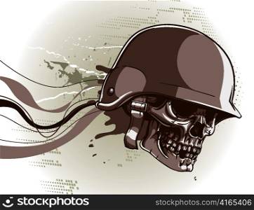 skull with abstract background vector illustration