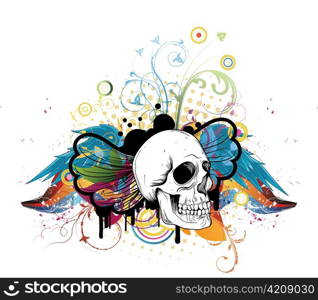 skull with floral