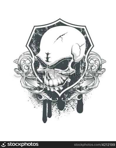 skull with floral
