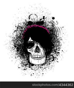 skull with grunge