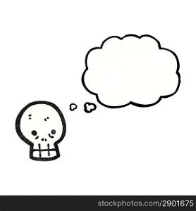 skull with thought bubble cartoon