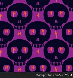 Skulls pattern on purple background. Skulls pattern on purple background.