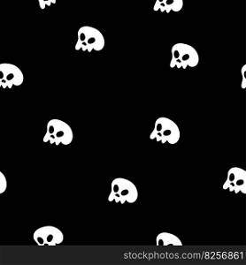 Skulls seamless pattern, vector background with crazy sculls for Hard Rock and Rock N Roll subculture prints textile, hazard and danger, horror and death theme.. Skulls seamless pattern, vector background with crazy sculls for Hard Rock and Rock N Roll subculture prints textile, hazard and danger, horror and death theme