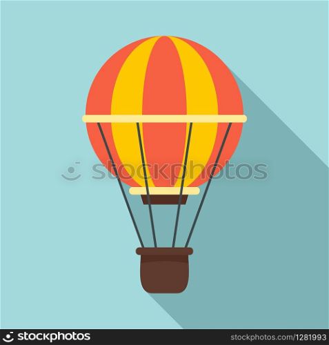 Sky air balloon icon. Flat illustration of sky air balloon vector icon for web design. Sky air balloon icon, flat style