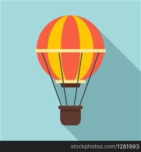 Sky air balloon icon. Flat illustration of sky air balloon vector icon for web design. Sky air balloon icon, flat style