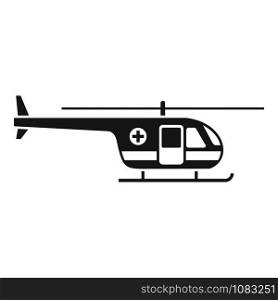 Sky ambulance helicopter icon. Simple illustration of sky ambulance helicopter vector icon for web design isolated on white background. Sky ambulance helicopter icon, simple style