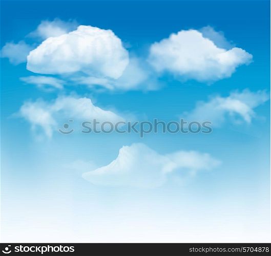 Sky background with clouds. Vector.