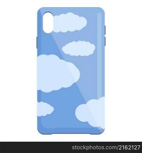 Sky cloud phone case icon cartoon vector. Smartphone cover. Cellphone back. Sky cloud phone case icon cartoon vector. Smartphone cover