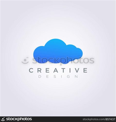 Sky Cloud Weather Vector Illustration Design Clipart Symbol Logo Template.