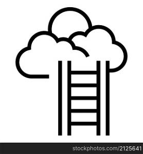 Sky ladder icon outline vector. Heaven goal. Cloud career. Sky ladder icon outline vector. Heaven goal