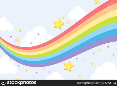 Sky rainbow background template vector image