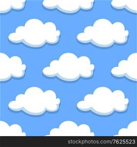 Sky seamless pattern with white clouds for background or wallpaper design