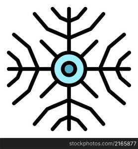 Sky snowflake icon. Outline sky snowflake vector icon color flat isolated. Sky snowflake icon color outline vector