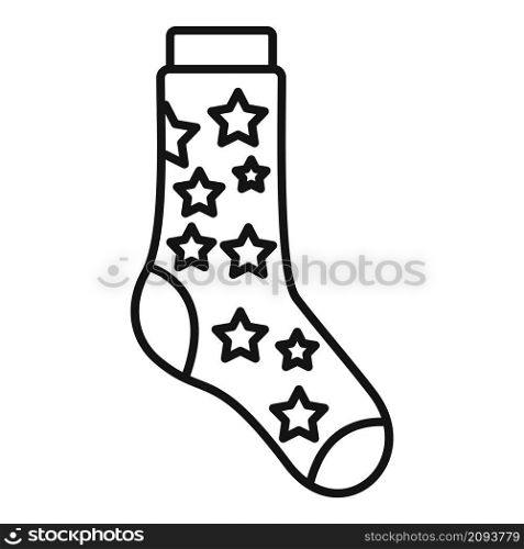 Sky stars sock icon outline vector. Fashion sock. Casual item. Sky stars sock icon outline vector. Fashion sock