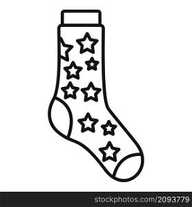 Sky stars sock icon outline vector. Fashion sock. Casual item. Sky stars sock icon outline vector. Fashion sock