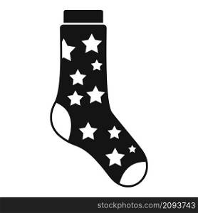 Sky stars sock icon simple vector. Fashion sock. Casual item. Sky stars sock icon simple vector. Fashion sock