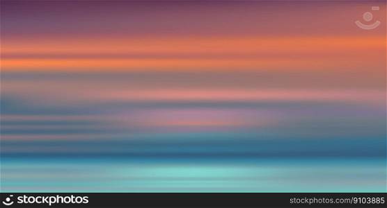 Sky Sunset evening with Orange,Yellow,Pink,Purple,Blue color, Golden hour Dramatic twilight landscape,Vector Banner horizontal Romantic Dusk Sky of Sunrise or Sunlight for four seasons background.