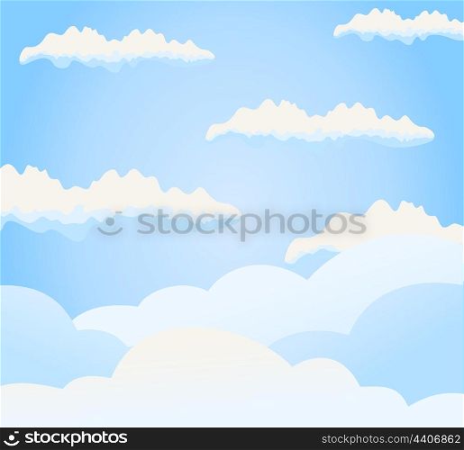 Sky. The blue sky and clouds on it. A vector illustration