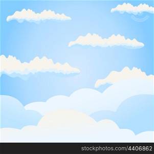 Sky. The blue sky and clouds on it. A vector illustration
