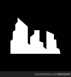Skyline Logo, Simple Modern Design of Skyscrapers, Vector Cityscape Buildings, Icon Silhouette Illustration