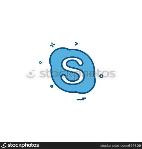 skype social icon vector design