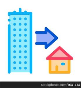 skyscraper and house icon vector. skyscraper and house sign. color symbol illustration. skyscraper and house icon vector outline illustration