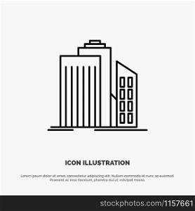 Skyscraper, Architecture, Buildings, Business, Office, Real Estate Line Icon Vector