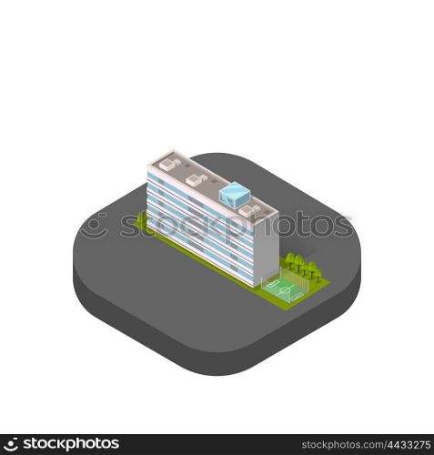 Skyscraper logo building icon. Building and isolated skyscraper, tower and office city architecture, house business building logo, apartment office vector illustration