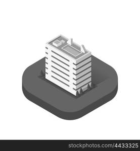 Skyscraper logo building icon. Building and isolated skyscraper, tower and office city architecture, house business building logo, apartment office vector illustration