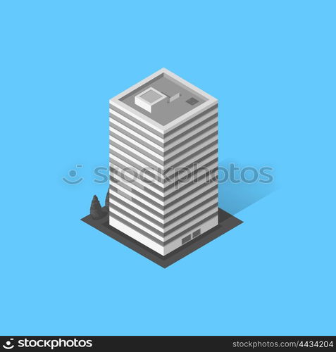 Skyscraper logo building icon. Building and isolated skyscraper, tower and office city architecture, house business building logo, apartment office vector illustration