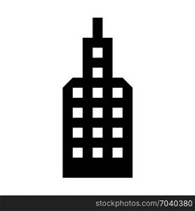 Skyscraper, tall habitable building, icon on isolated background