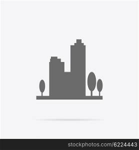 Skyscrapers buildings and tree. Building and skyscraper, skyscraper isolated, tower and office, city architecture building, house business building, apartment building office vector illustration