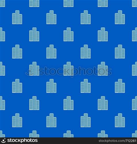 Skyscrapers in Singapore pattern repeat seamless in blue color for any design. Vector geometric illustration. Skyscrapers in Singapore pattern seamless blue