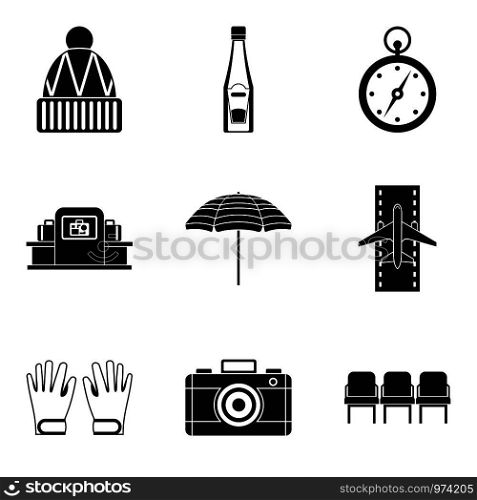 Slackness icons set. Simple set of 9 slackness vector icons for web isolated on white background. Slackness icons set, simple style