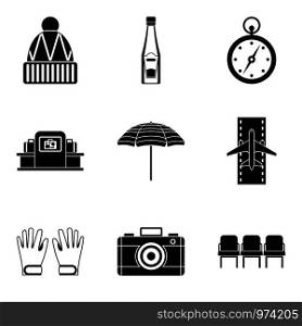 Slackness icons set. Simple set of 9 slackness vector icons for web isolated on white background. Slackness icons set, simple style